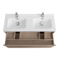 Тумба с раковиной BelBagno Kraft 120 для двоих, 2 ящика, rovere galifax bianco