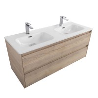 Тумба с раковиной BelBagno Kraft 120 для двоих, 2 ящика, rovere galifax bianco