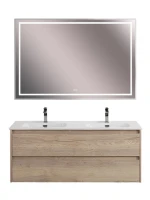 Тумба с раковиной BelBagno Kraft 120 для двоих, 2 ящика, rovere galifax bianco