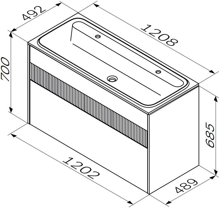 Тумба под раковину со столешницей AM.PM Func 120 белая матовая, с 2 ящиками
