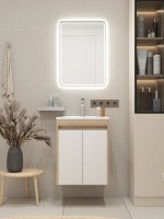 Тумба с раковиной Teymi Netta 50 дуб, белая