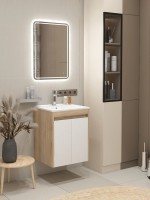 Тумба с раковиной Teymi Netta 50 дуб, белая