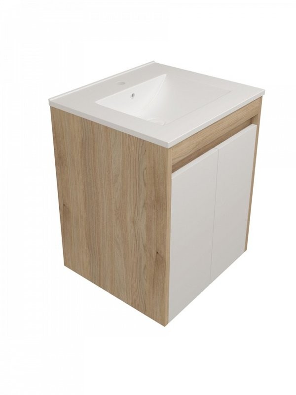 Тумба с раковиной Teymi Netta 50 дуб, белая
