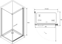 Душевой уголок RGW Passage PA-03+70 см (77-78,5)x70x185 профиль хром, стекло прозрачное