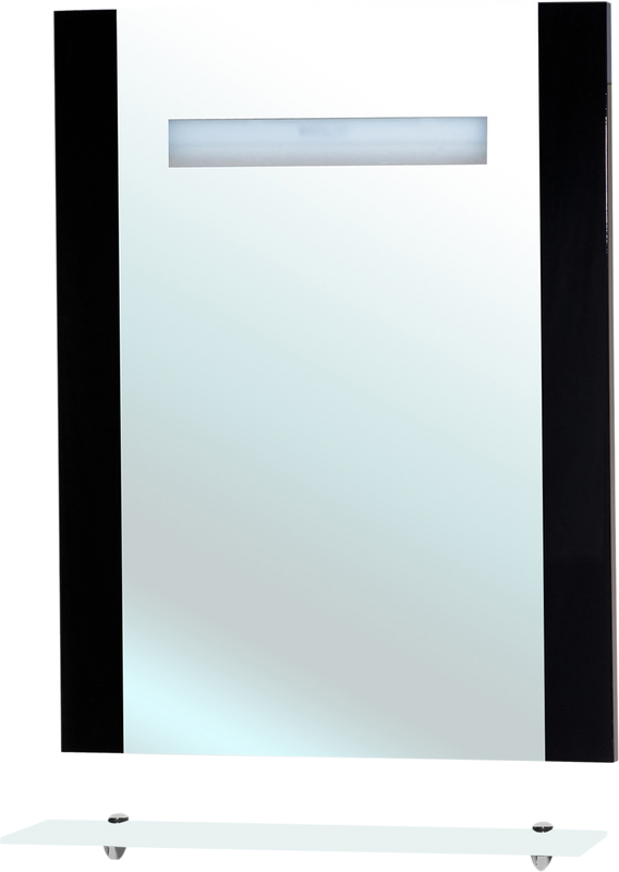 Зеркало Bellezza Берта 75 черное, с полкой