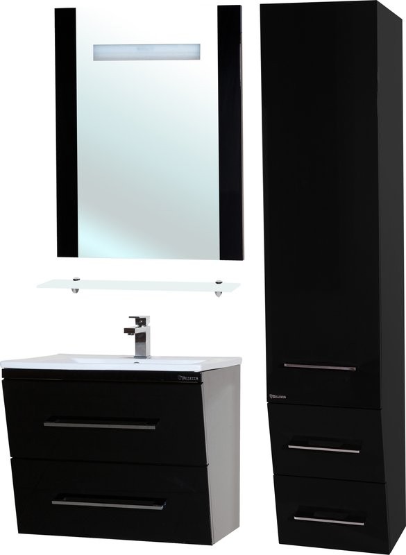 Зеркало Bellezza Берта 75 черное, с полкой
