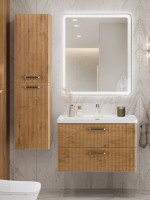 Мебель для ванной комнаты BelBagno Due 80 ручки матовый атласный никель, rovere nature