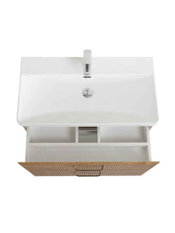 Мебель для ванной комнаты BelBagno Due 80 ручки матовый атласный никель, rovere nature