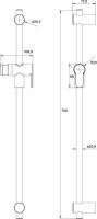 Душевая штанга IDDIS Ray RAY70B0i17 черная матовая