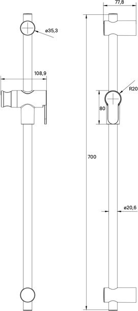Душевая штанга IDDIS Ray RAY70B0i17 черная матовая