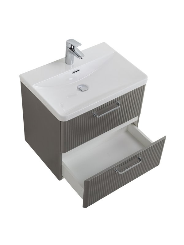 Тумба с раковиной BelBagno Due 50 ручки хром полированный, сатин