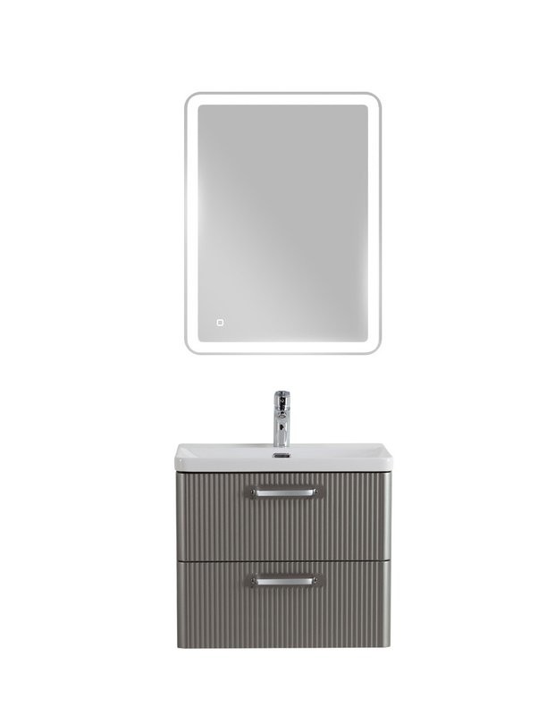 Тумба с раковиной BelBagno Due 50 ручки хром полированный, сатин