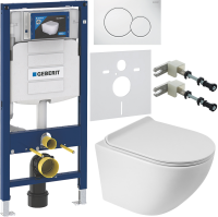 Комплект Унитаз подвесной BelBagno Sfera-r + Крышка BB901SC с микролифтом + Инсталляция Geberit Duofix UP 320 111.300.00.5 + Кнопка Sigma 01 115.770.11.5 белая + Крепления 111.815.00.1 к стене + Звукоизоляция