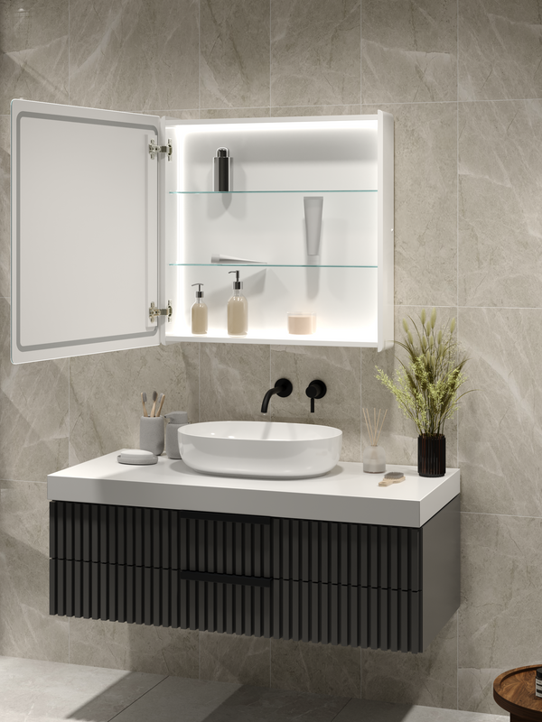 Зеркало-шкаф CONTINENT Led Race 70х70 см, с подсветкой