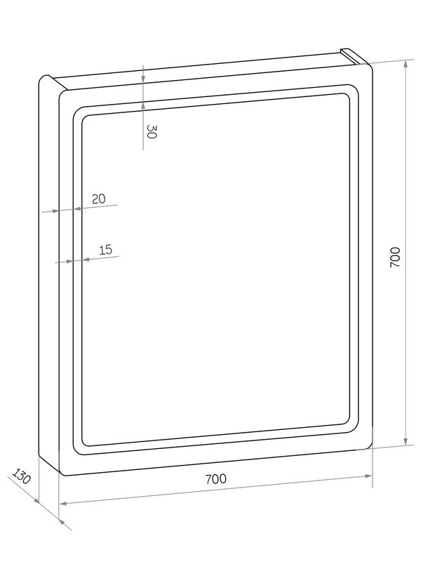 Зеркало-шкаф CONTINENT Led Race 70х70 см, с подсветкой