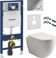 Комплект Унитаз подвесной Ceramicanova Mia Rimless CN1805 + Инсталляция Geberit Duofix UP 320 111.300.00.5 + Кнопка Sigma 01 115.770.21.5 хром + Звукоизоляция + Крепления 111.815.00.1 к стене