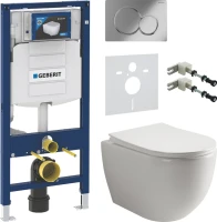 Комплект Унитаз подвесной Ceramicanova Mia Rimless CN1805 + Инсталляция Geberit Duofix UP 320 111.300.00.5 + Кнопка Sigma 01 115.770.21.5 хром + Звукоизоляция + Крепления 111.815.00.1 к стене