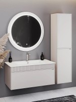 Шкаф-пенал для ванной Comforty Мадрид 40 подвесной, серый шелк