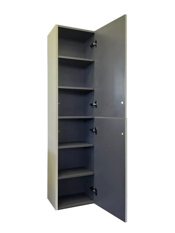 Шкаф-пенал для ванной Comforty Мадрид 40 подвесной, серый шелк