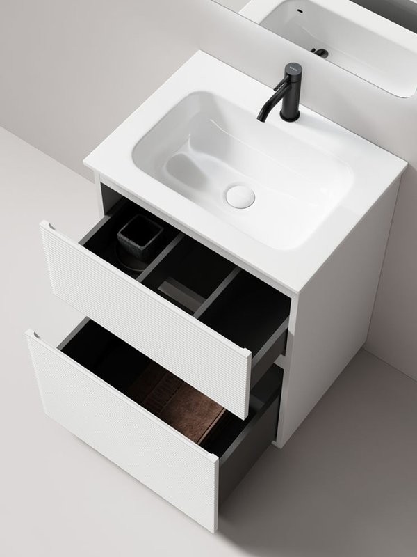 Тумба с раковиной Sancos Folk Floor 60 напольная, bianco, раковина CN7011