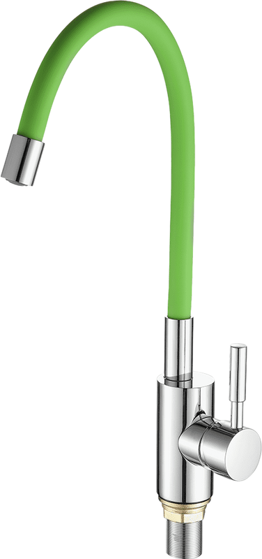Смеситель для кухни Fashun A4053+B05 хром, зеленый