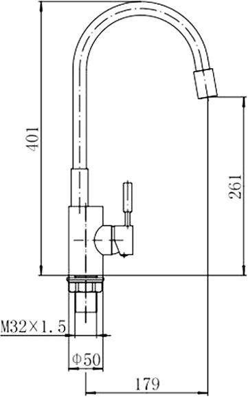 Смеситель для кухни Fashun A4053+B05 хром, зеленый