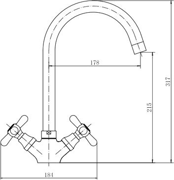 Смеситель для кухни Fashun A4025 хром