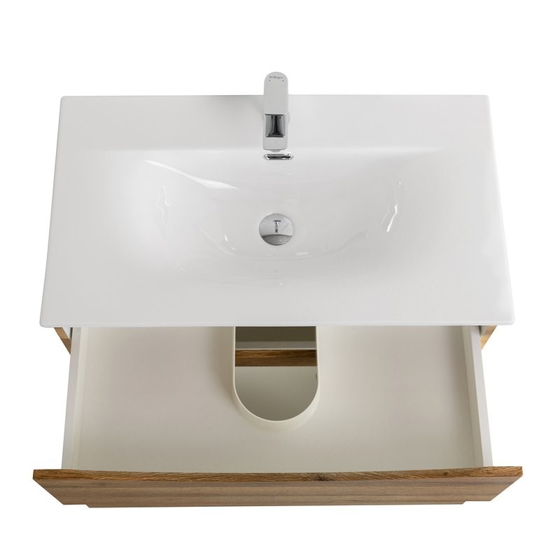 Тумба с раковиной BelBagno Marino-cer-n 80 подвесная, rovere rustico