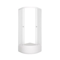 Душевой уголок Triton Вельвет В 80х80 см, с поддоном, профиль матовый белый, стекло матовое
