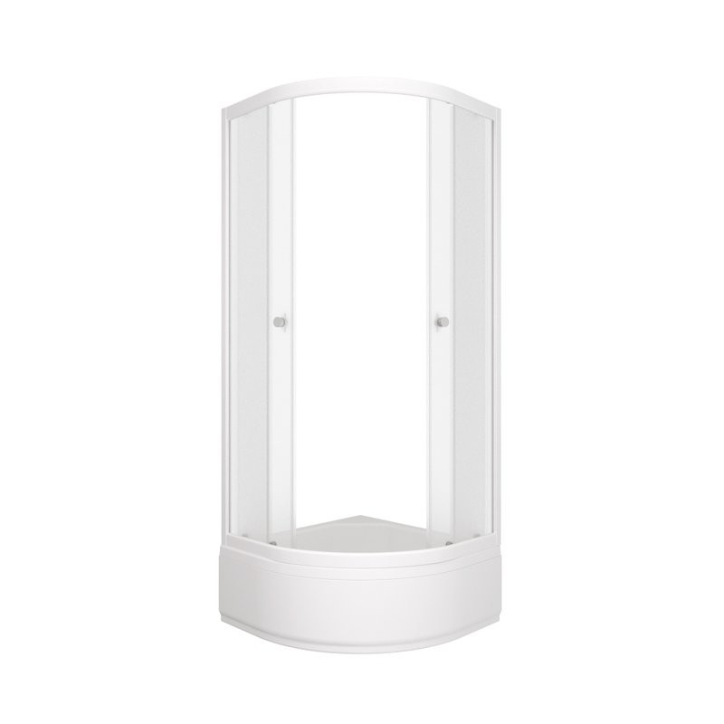 Душевой уголок Triton Вельвет В 80х80 см, с поддоном, профиль матовый белый, стекло матовое