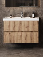 Тумба под раковину без столешницы Onika Дарон 80 дуб краф золотой