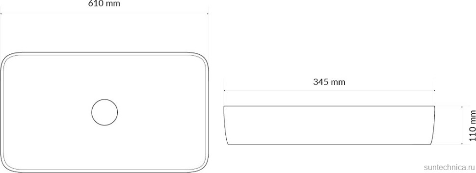 Накладная раковина Excellent Cori 61