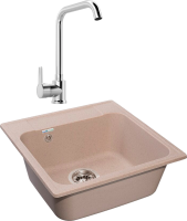 Комплект Мойка GranFest Quarz Z 48 песок + Смеситель MEGA Ege MG-PL10 хром