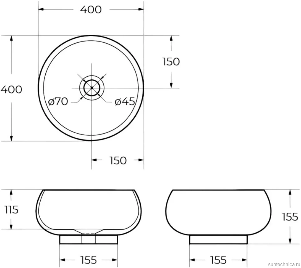 Накладная раковина BelBagno BB1065