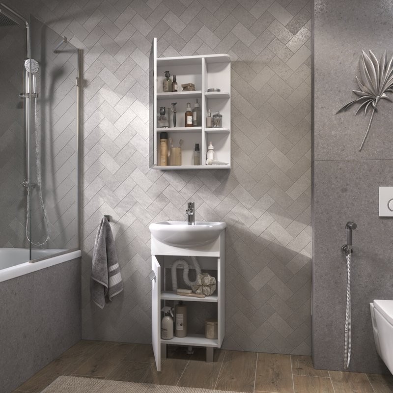 Мебель для ванной комнаты Vigo Hoska 45 1 дверца, белая