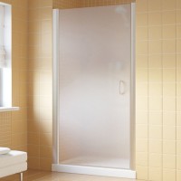 Душевая дверь в нишу Vegas Glass EP Lux 90 07 10 L профиль матовый хром, стекло сатин