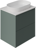 Тумба под раковину со столешницей La Fenice Terra Twin 60 подвесная, grigio, столешница белый мрамор