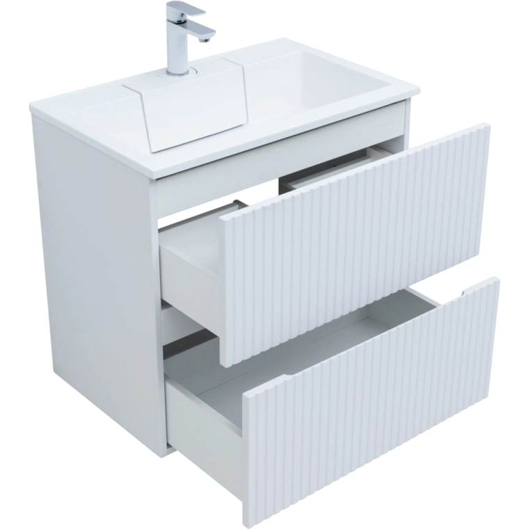 Тумба под раковину без столешницы Aquanet Джейн 70 подвесная, белая матовая