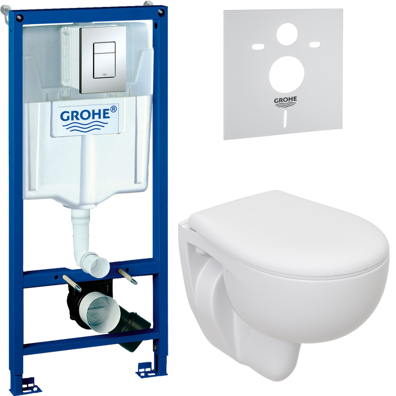 Комплект Унитаз подвесной Seramiksan Natura + Крышка + Инсталляция Grohe Rapid SL 38772001 3 в 1 с кнопкой смыва + Звукоизоляция