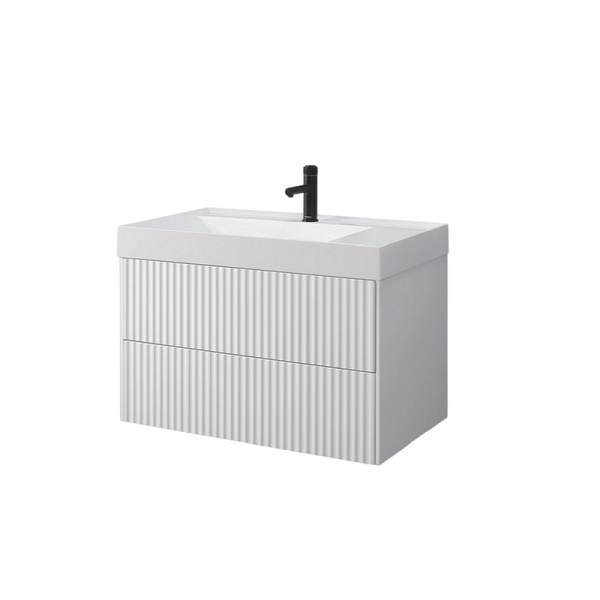 Тумба с раковиной Belux Сиртаки 85 подвесная, белая глянцевая, раковина 850-01