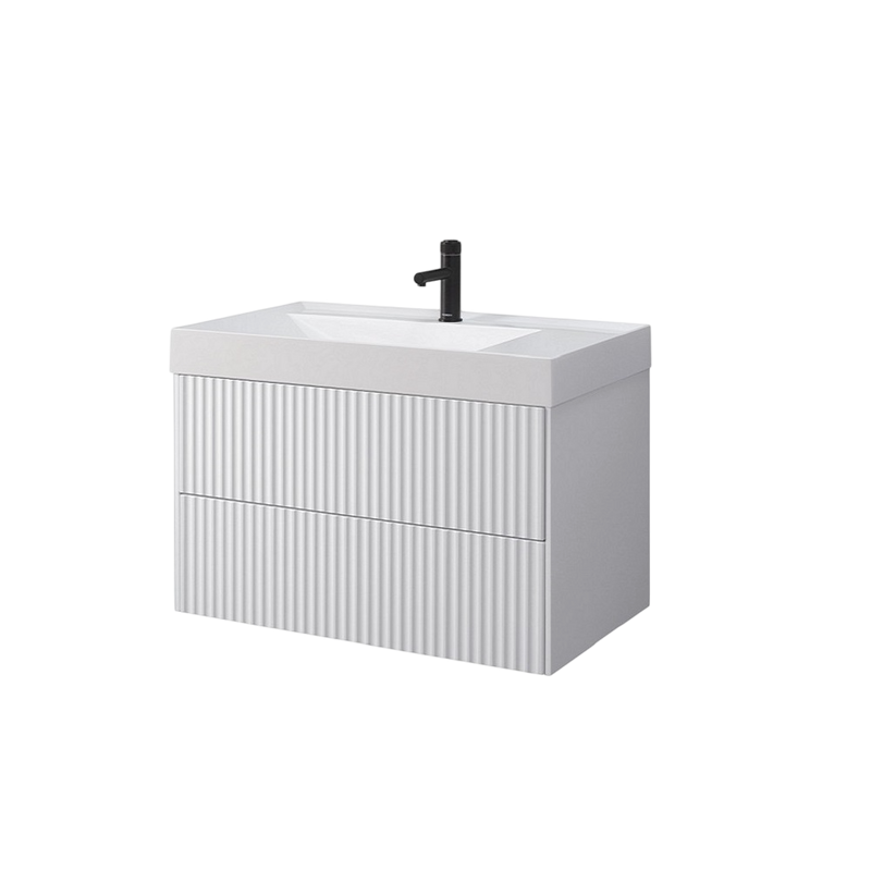 Тумба с раковиной Belux Сиртаки 85 подвесная, белая глянцевая, раковина 850-01