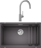Комплект Мойка Blanco Etagon 700-U темная скала + Смеситель Candor 523120