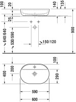 Накладная раковина Duravit Luv 0380600000 60см
