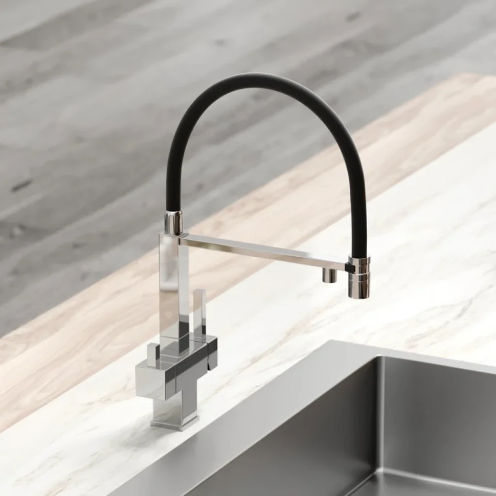 Смеситель для кухни Sancos Moro SC4006CH с гибким изливом, хром