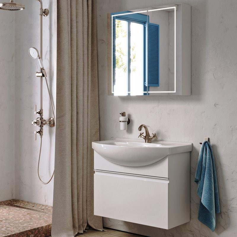 Тумба с раковиной Aqwella Rodos 85 белая