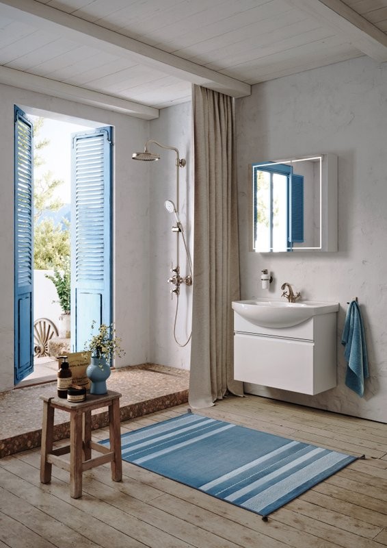 Тумба с раковиной Aqwella Rodos 85 белая