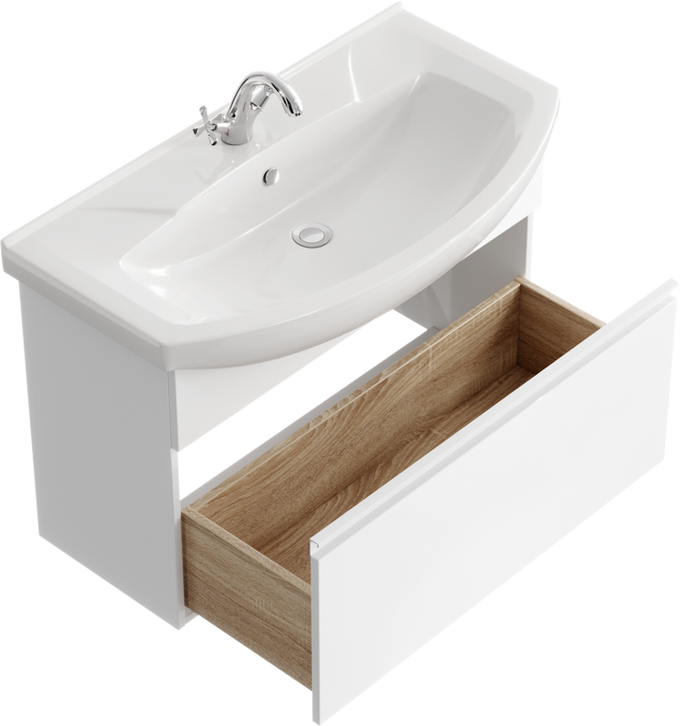 Тумба с раковиной Aqwella Rodos 85 белая