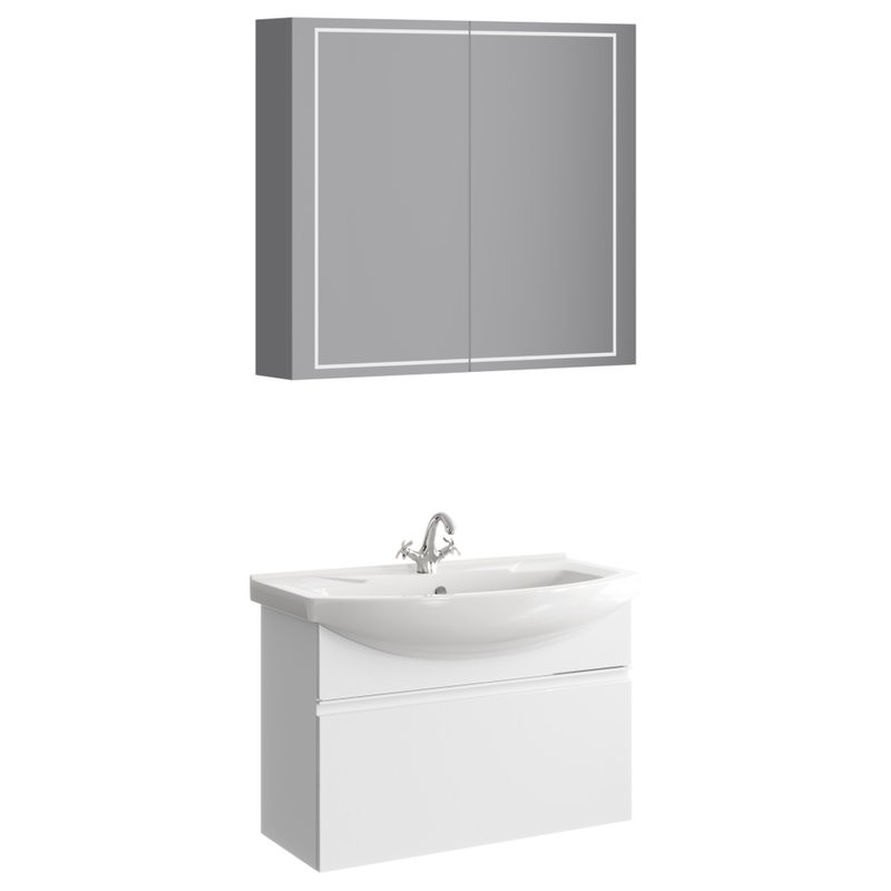 Тумба с раковиной Aqwella Rodos 85 белая