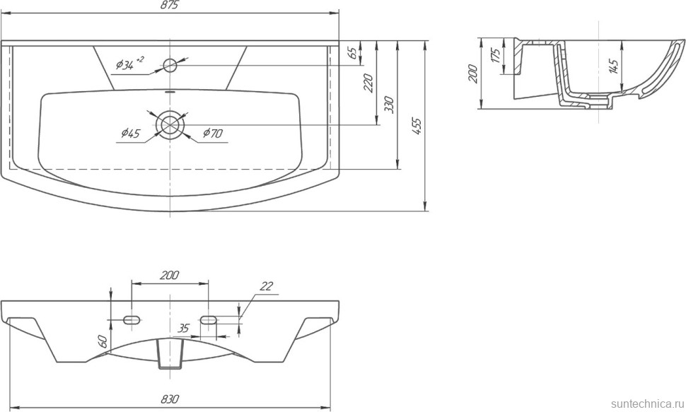 Тумба с раковиной Aqwella Rodos 85 белая