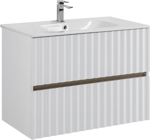 Тумба с раковиной Art&Max Elegant 80 подвесная, белая матовая